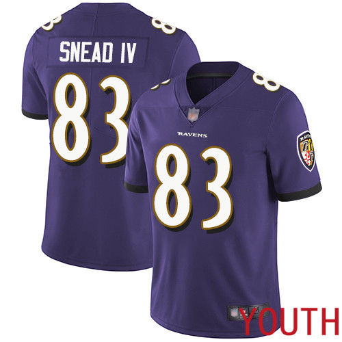 Baltimore Ravens Limited Purple Youth Willie Snead IV Home Jersey NFL Football #83 Vapor Untouchable